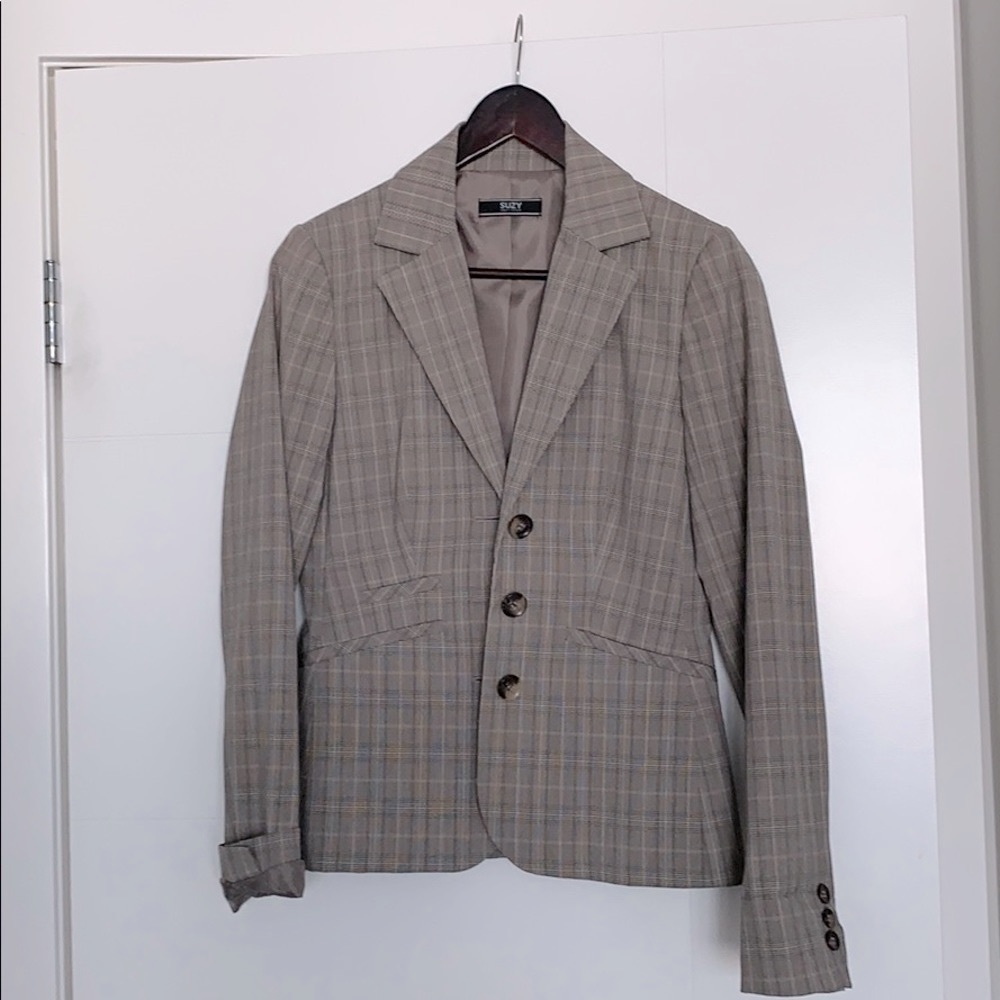 Suzy Shier plaid blazer